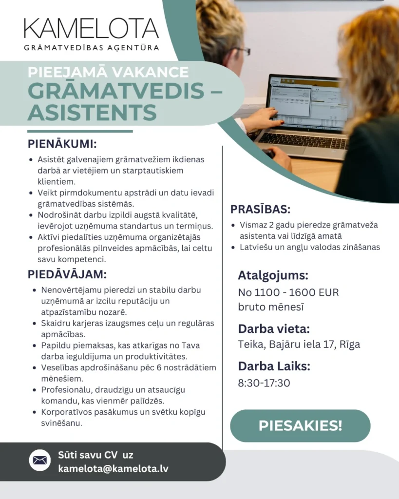 Vakances veidlapa priekš brīvās vakances Grāmatveža asistents